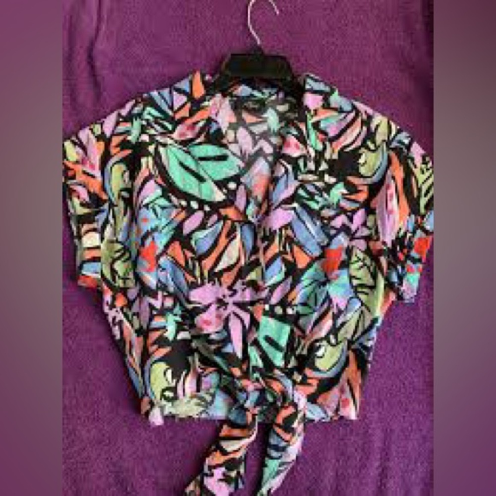 Colorful Abstract Print Women's Top